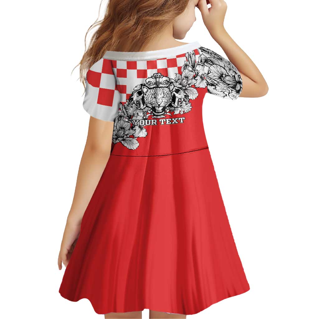 Personalized Croatia Leopard Heads Family Matching Off Shoulder Maxi Dress and Hawaiian Shirt With Iris - Wonder Print Shop