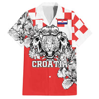 Personalized Croatia Leopard Heads Family Matching Off Shoulder Maxi Dress and Hawaiian Shirt With Iris - Wonder Print Shop