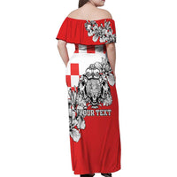 Personalized Croatia Leopard Heads Family Matching Off Shoulder Maxi Dress and Hawaiian Shirt With Iris - Wonder Print Shop