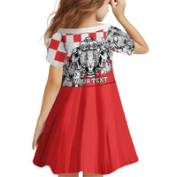 Personalized Croatia Leopard Heads Family Matching Off Shoulder Short Dress and Hawaiian Shirt With Iris - Wonder Print Shop