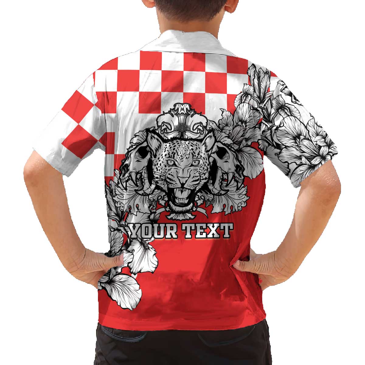 Personalized Croatia Leopard Heads Family Matching Puletasi and Hawaiian Shirt With Iris - Wonder Print Shop