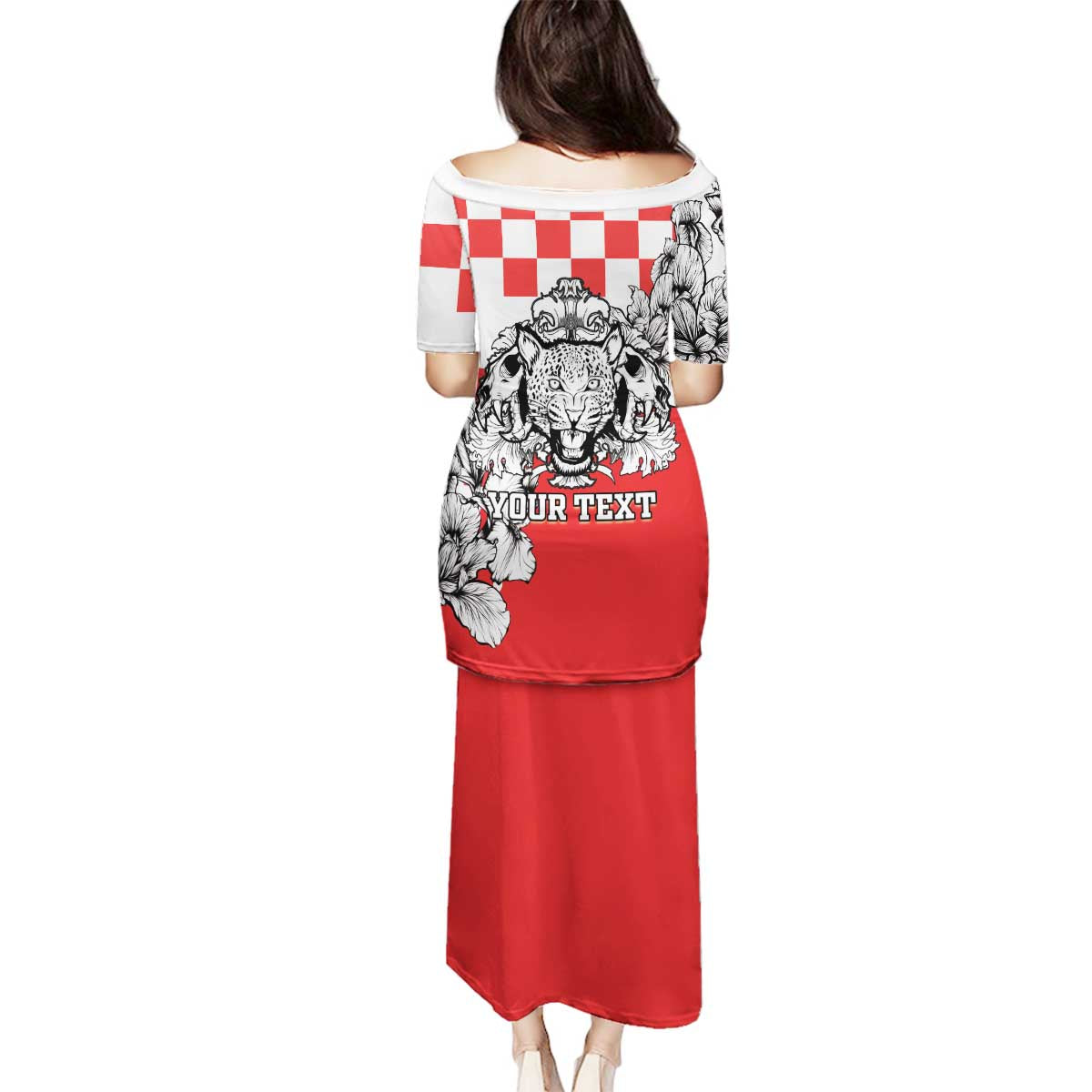 Personalized Croatia Leopard Heads Family Matching Puletasi and Hawaiian Shirt With Iris - Wonder Print Shop