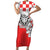 Personalized Croatia Leopard Heads Family Matching Short Sleeve Bodycon Dress and Hawaiian Shirt With Iris - Wonder Print Shop
