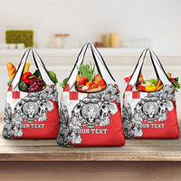 Personalized Croatia Leopard Heads Grocery Bag With Iris