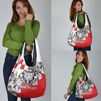 Personalized Croatia Leopard Heads Grocery Bag With Iris