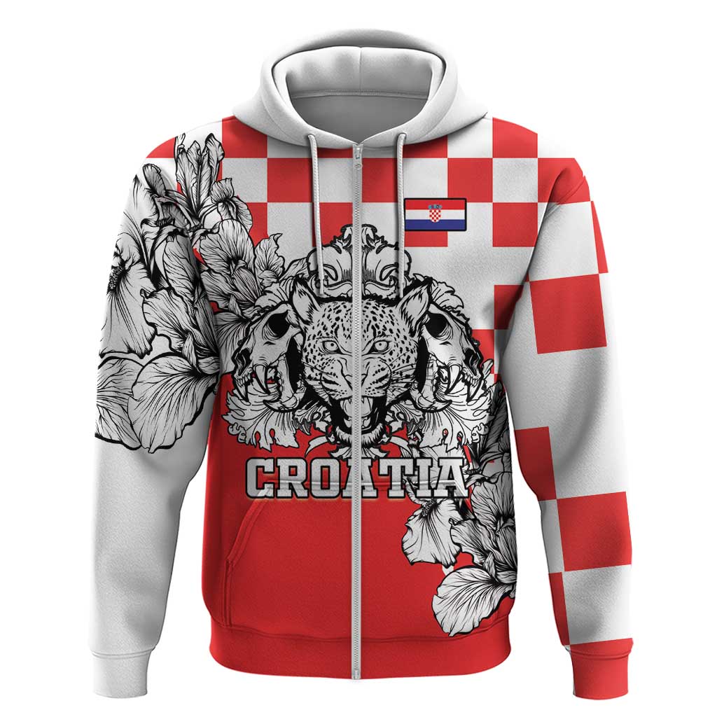 Personalized Croatia Leopard Heads Hoodie With Iris - Wonder Print Shop