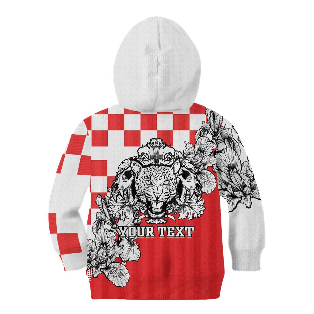 Personalized Croatia Leopard Heads Kid Hoodie With Iris - Wonder Print Shop