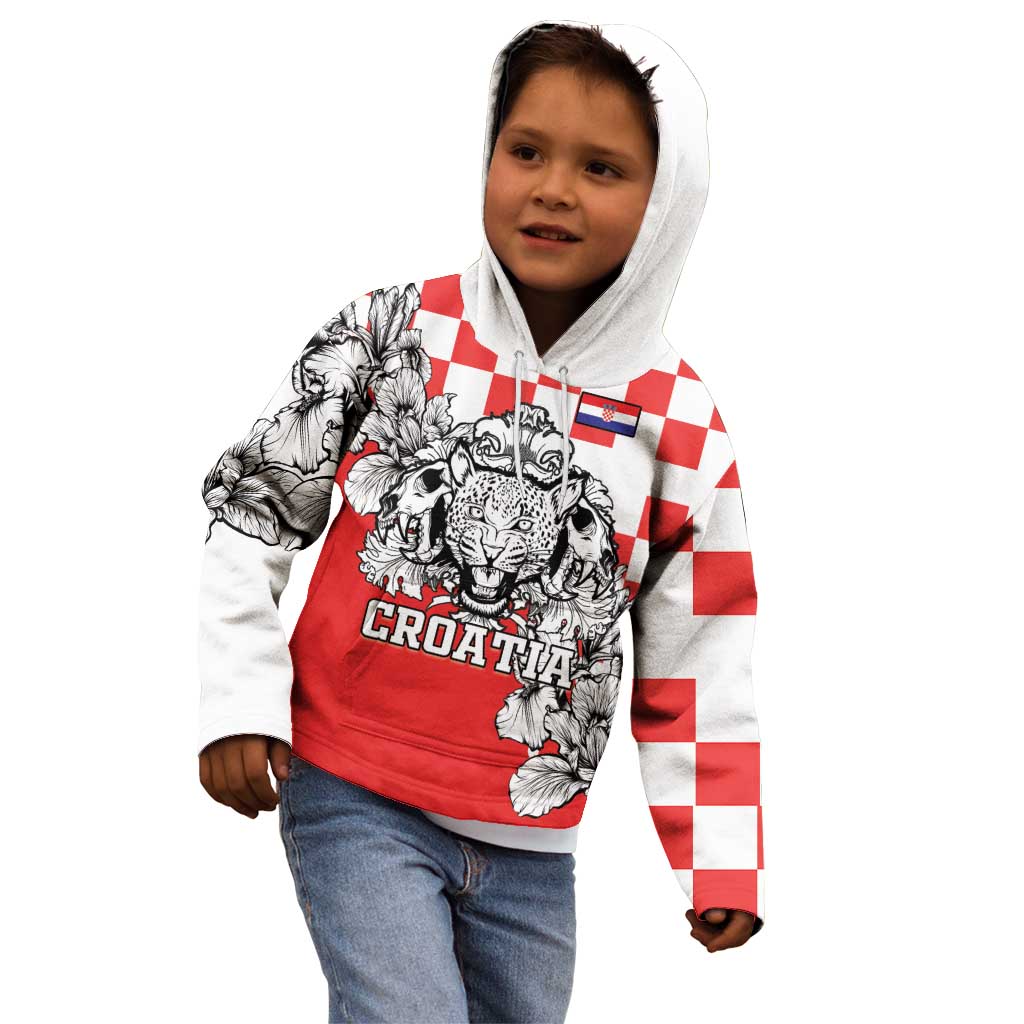 Personalized Croatia Leopard Heads Kid Hoodie With Iris - Wonder Print Shop
