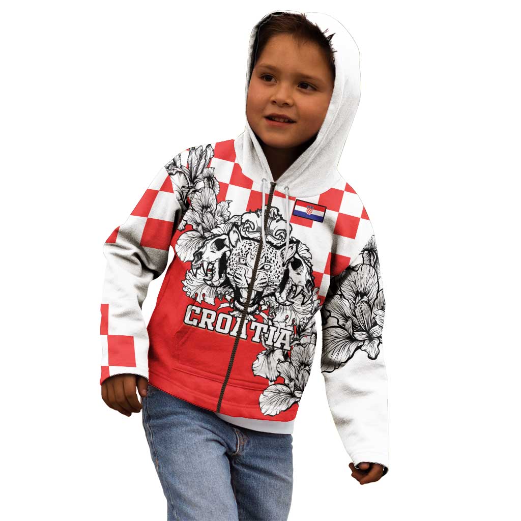 Personalized Croatia Leopard Heads Kid Hoodie With Iris - Wonder Print Shop