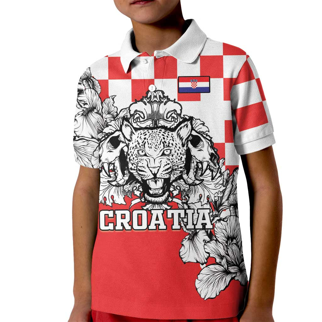 Personalized Croatia Leopard Heads Kid Polo Shirt With Iris - Wonder Print Shop