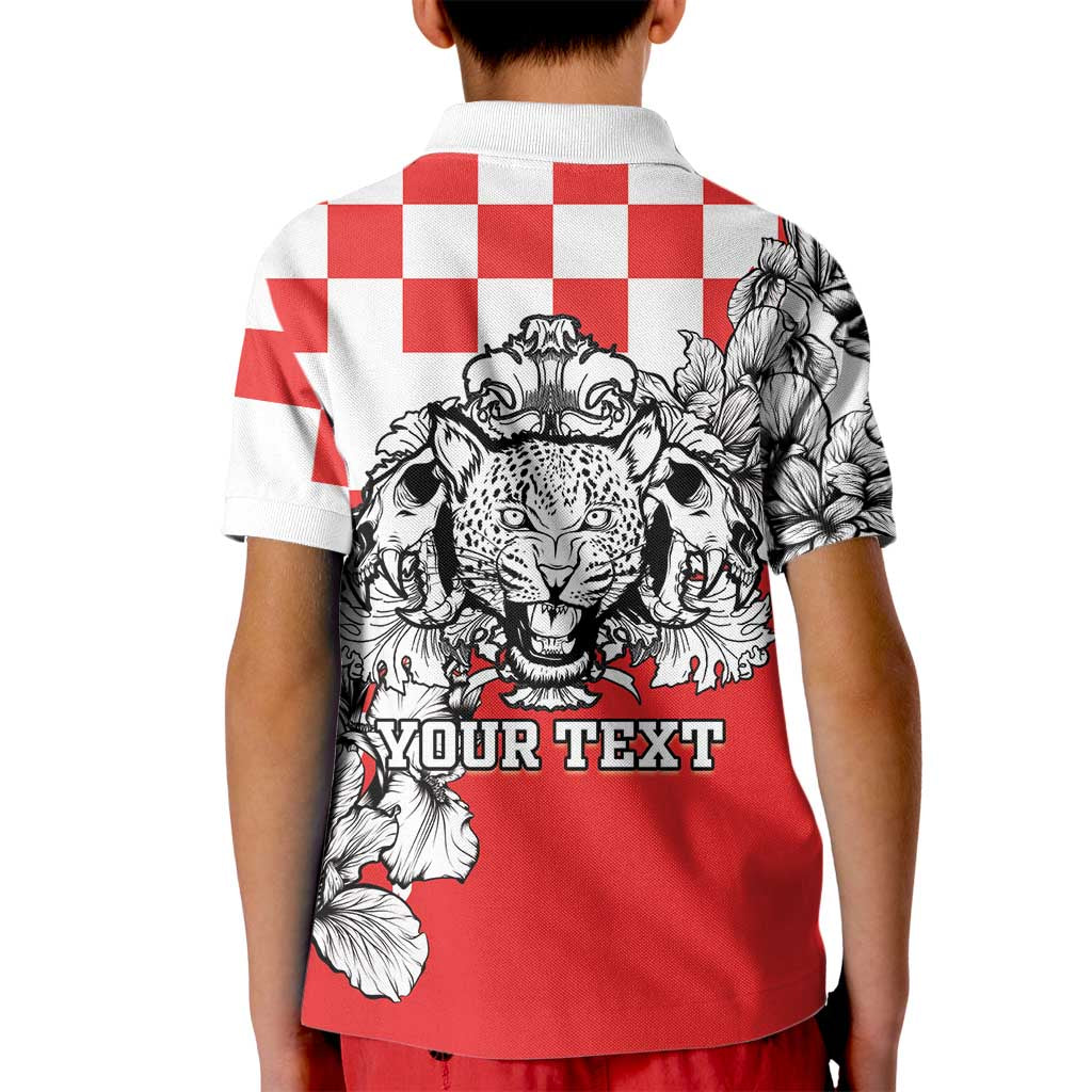 Personalized Croatia Leopard Heads Kid Polo Shirt With Iris - Wonder Print Shop