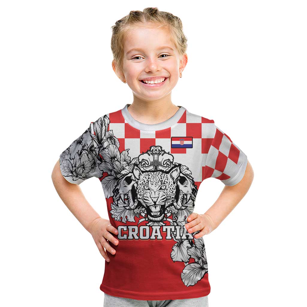 Personalized Croatia Leopard Heads Kid T Shirt With Iris - Wonder Print Shop