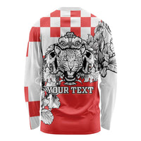 Personalized Croatia Leopard Heads Long Sleeve Shirt With Iris - Wonder Print Shop