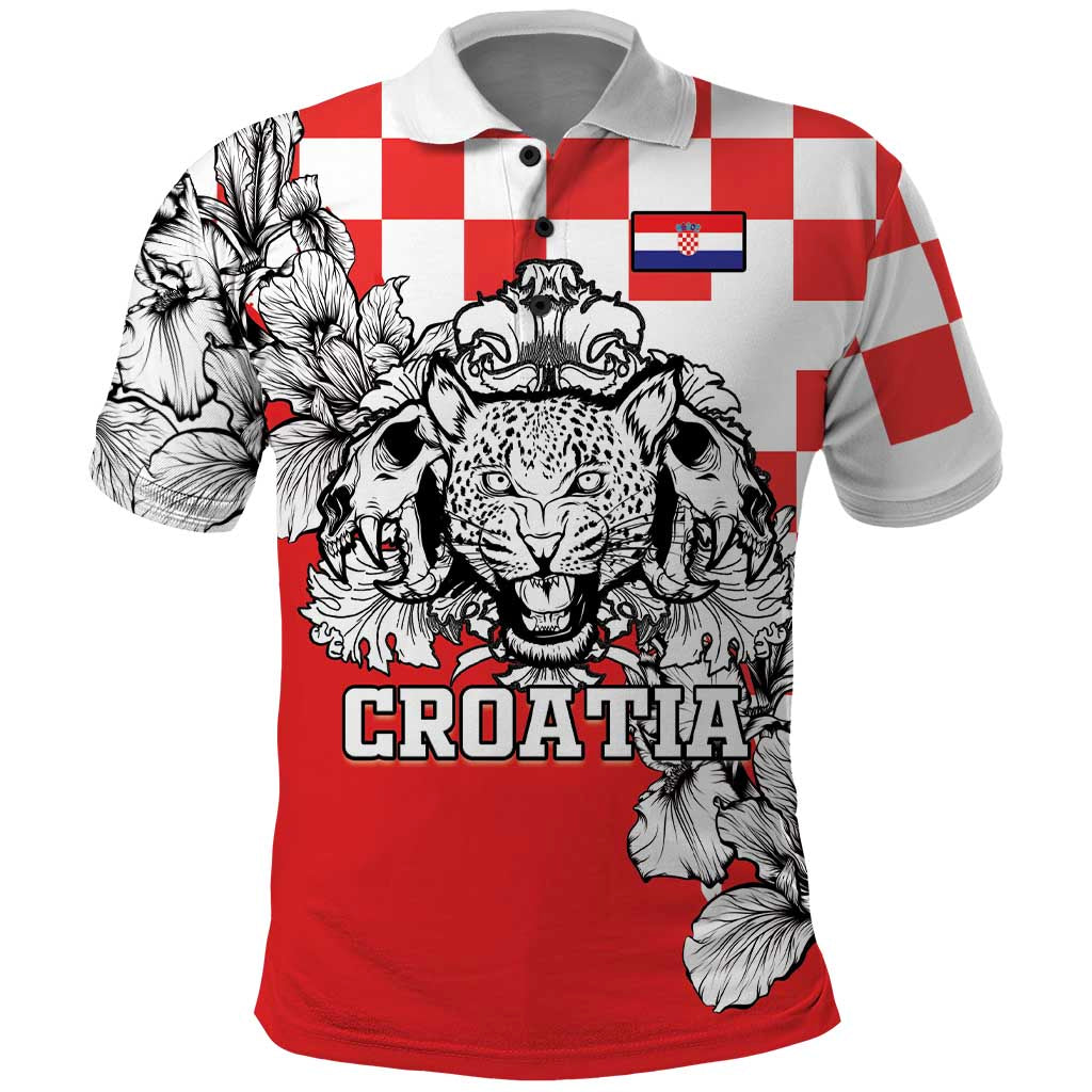 Personalized Croatia Leopard Heads Polo Shirt With Iris - Wonder Print Shop