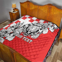 Personalized Croatia Leopard Heads Quilt With Iris - Wonder Print Shop