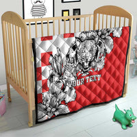 Personalized Croatia Leopard Heads Quilt With Iris - Wonder Print Shop