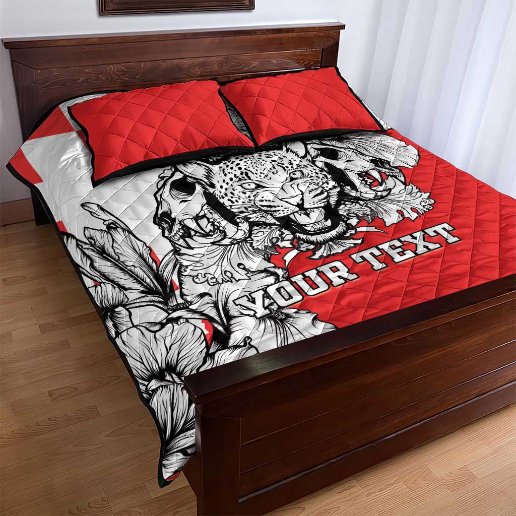 Personalized Croatia Leopard Heads Quilt Bed Set With Iris - Wonder Print Shop