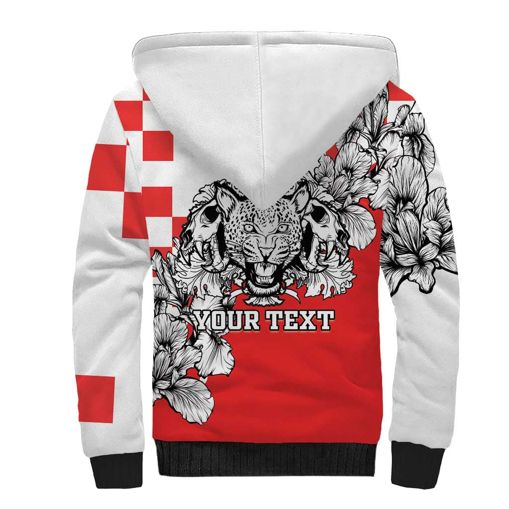 Personalized Croatia Leopard Heads Sherpa Hoodie With Iris - Wonder Print Shop