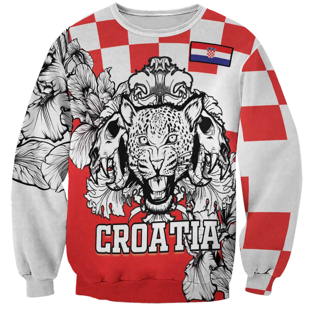 Personalized Croatia Leopard Heads Sweatshirt With Iris - Wonder Print Shop