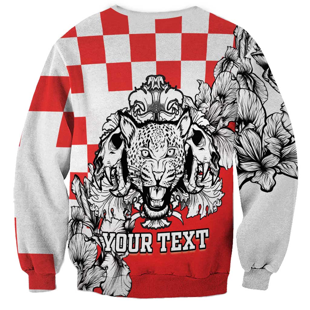 Personalized Croatia Leopard Heads Sweatshirt With Iris - Wonder Print Shop