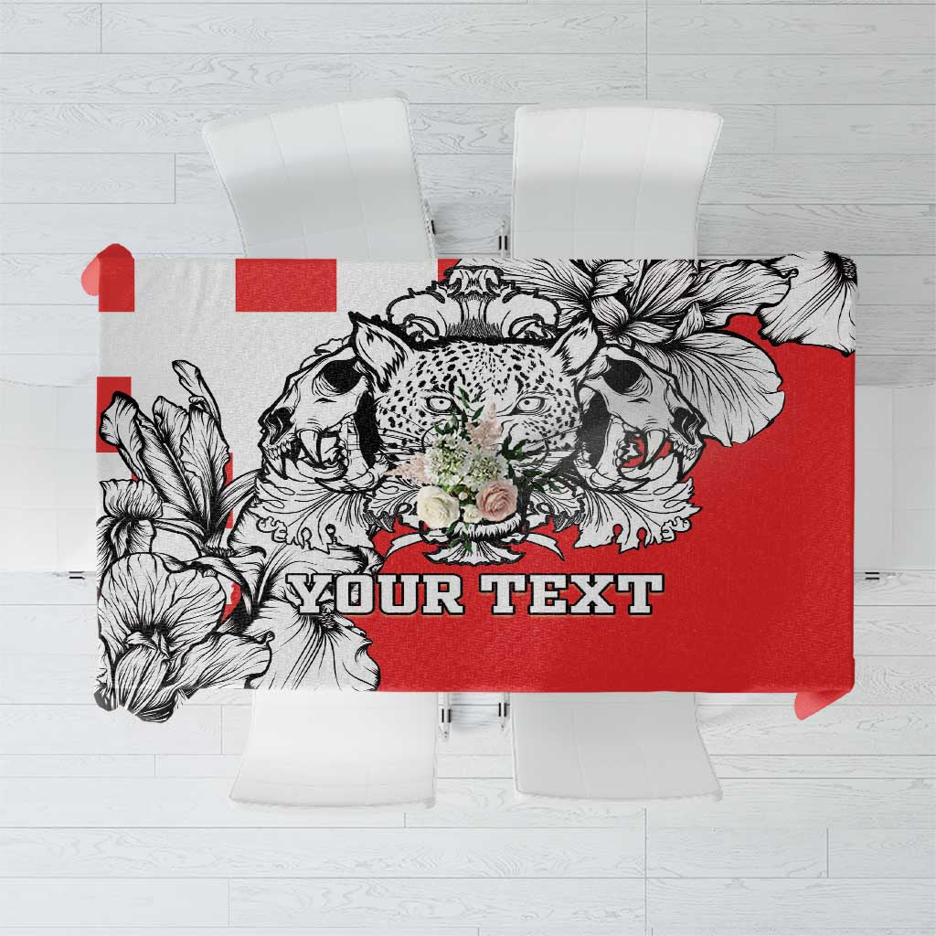 Personalized Croatia Leopard Heads Tablecloth With Iris - Wonder Print Shop