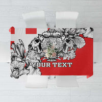Personalized Croatia Leopard Heads Tablecloth With Iris - Wonder Print Shop