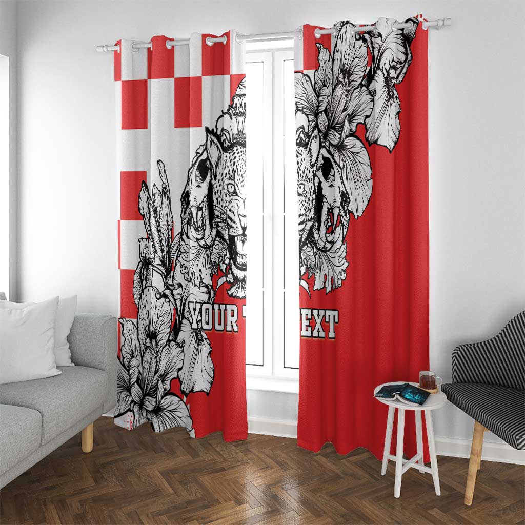 Personalized Croatia Leopard Heads Window Curtain With Iris - Wonder Print Shop