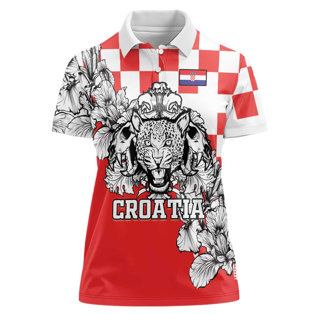 Personalized Croatia Leopard Heads Women Polo Shirt With Iris - Wonder Print Shop