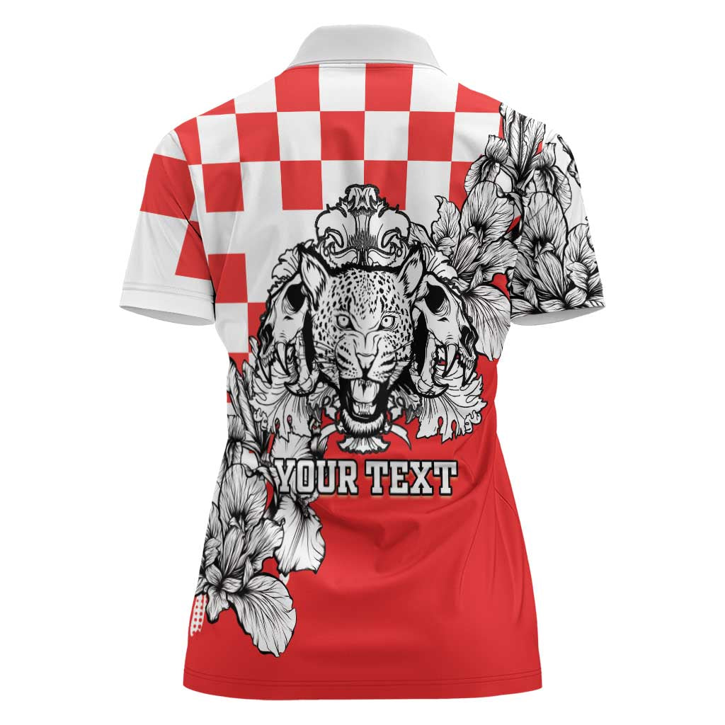 Personalized Croatia Leopard Heads Women Polo Shirt With Iris - Wonder Print Shop