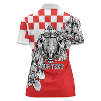 Personalized Croatia Leopard Heads Women Polo Shirt With Iris - Wonder Print Shop
