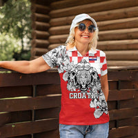 Personalized Croatia Leopard Heads Women Polo Shirt With Iris - Wonder Print Shop