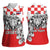 Personalized Croatia Leopard Heads Women Sleeveless Polo Shirt With Iris - Wonder Print Shop