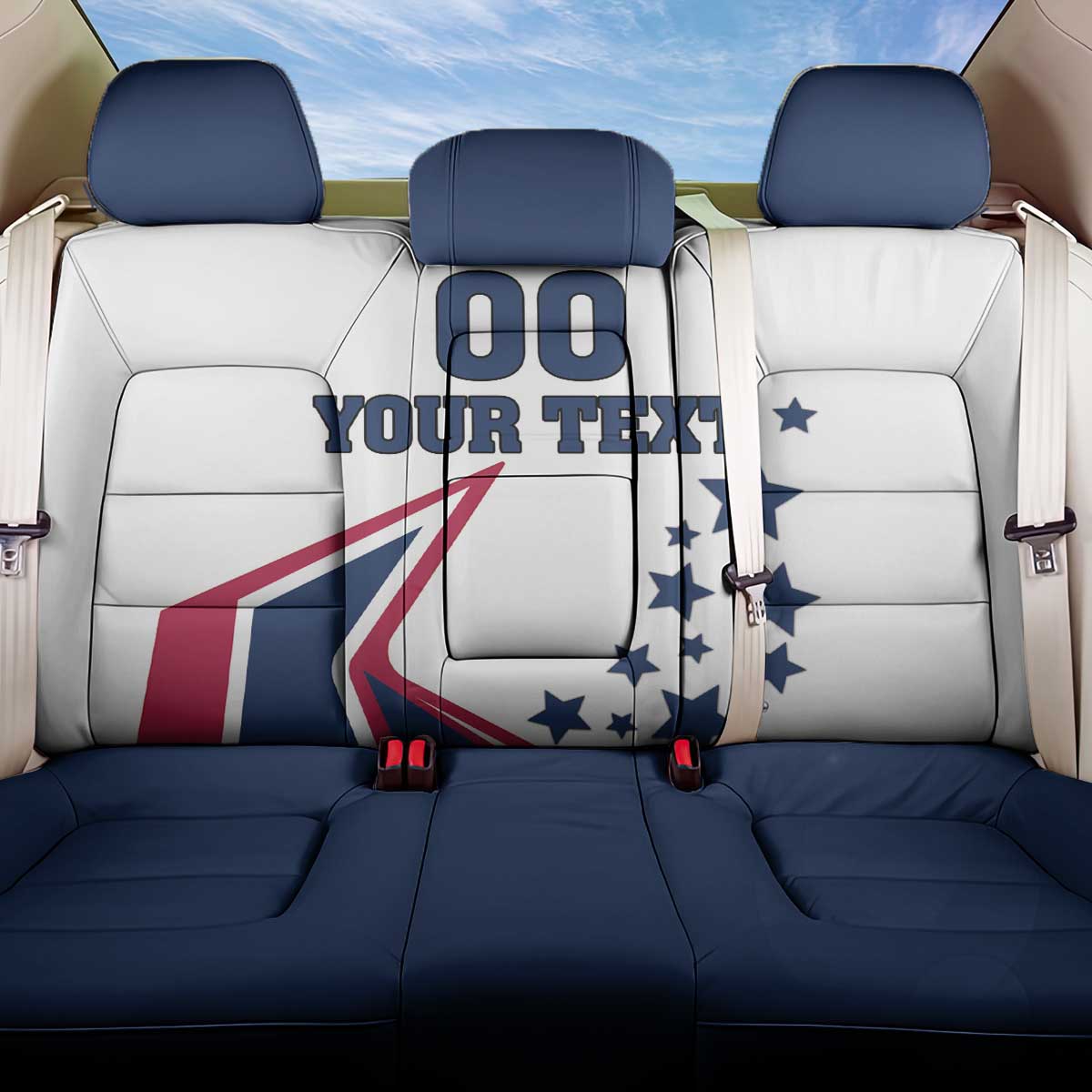 Custom USA Summer Sport 2024 Back Car Seat Cover Eiffel Tower 2024 - Wonder Print Shop