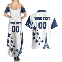 Custom USA Summer Sport 2024 Couples Matching Summer Maxi Dress and Hawaiian Shirt Eiffel Tower 2024 - Wonder Print Shop