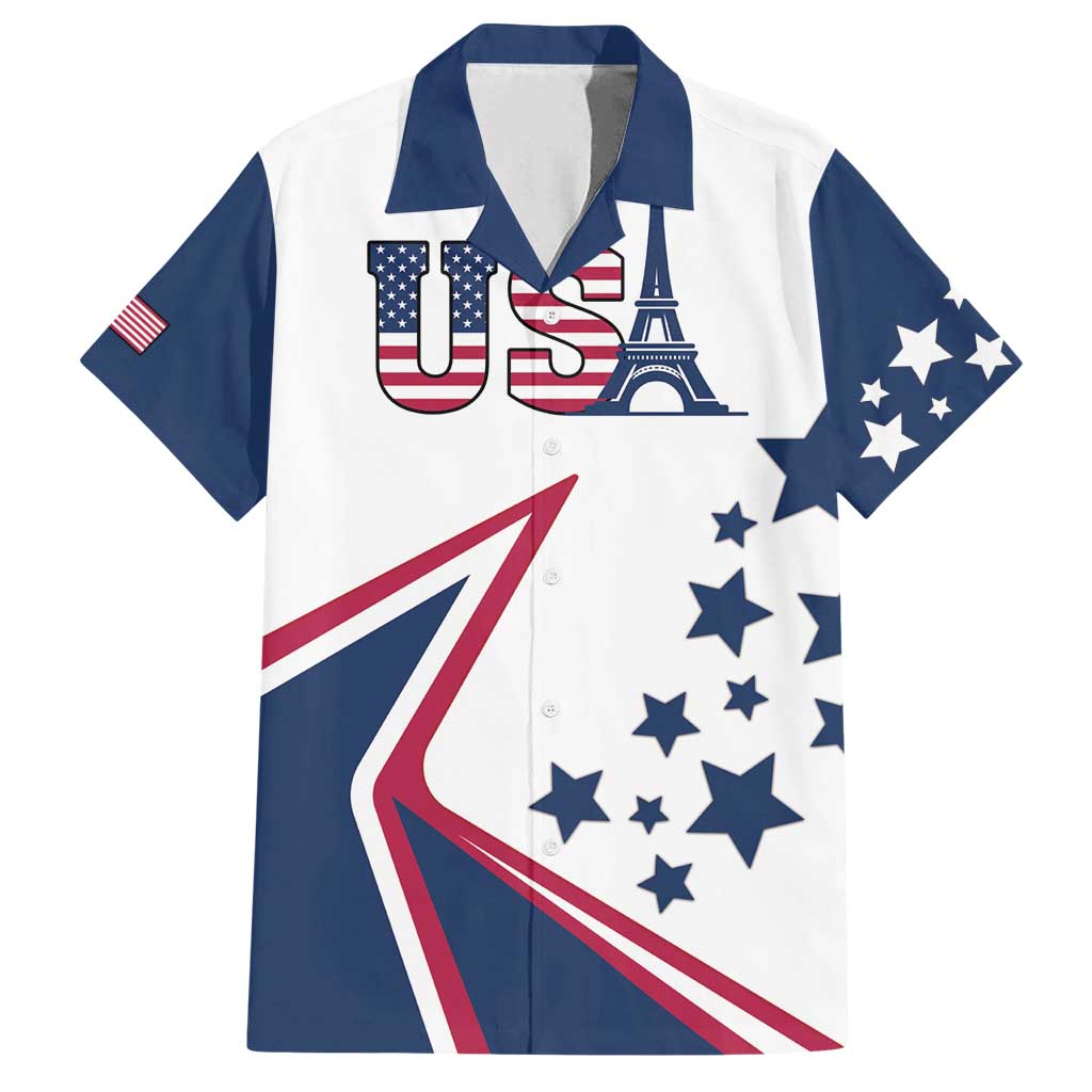 Custom USA Summer Sport 2024 Family Matching Long Sleeve Bodycon Dress and Hawaiian Shirt Eiffel Tower 2024 - Wonder Print Shop