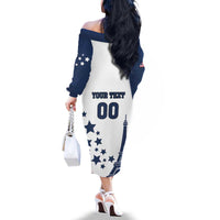 Custom USA Summer Sport 2024 Family Matching Off The Shoulder Long Sleeve Dress and Hawaiian Shirt Eiffel Tower 2024 - Wonder Print Shop