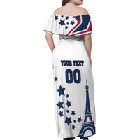 Custom USA Summer Sport 2024 Family Matching Off Shoulder Maxi Dress and Hawaiian Shirt Eiffel Tower 2024 - Wonder Print Shop