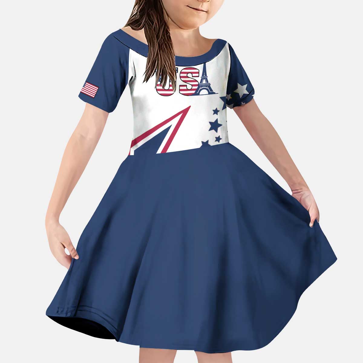 Custom USA Summer Sport 2024 Family Matching Puletasi and Hawaiian Shirt Eiffel Tower 2024 - Wonder Print Shop