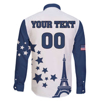 Custom USA Summer Sport 2024 Family Matching Short Sleeve Bodycon Dress and Hawaiian Shirt Eiffel Tower 2024 - Wonder Print Shop