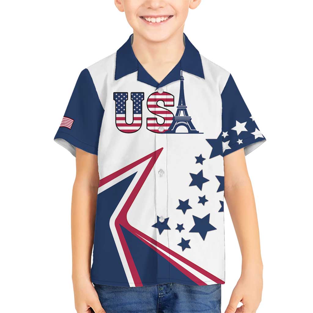 Custom USA Summer Sport 2024 Family Matching Summer Maxi Dress and Hawaiian Shirt Eiffel Tower 2024 - Wonder Print Shop