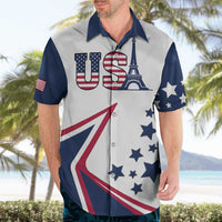 Custom USA Summer Sport 2024 Hawaiian Shirt Eiffel Tower 2024 - Wonder Print Shop