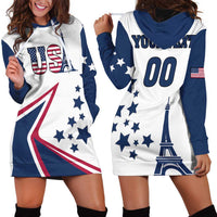 Custom USA Summer Sport 2024 Hoodie Dress Eiffel Tower 2024 - Wonder Print Shop