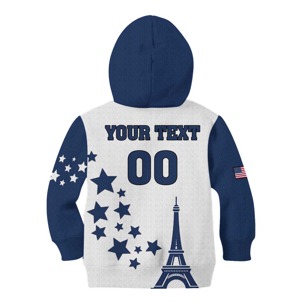 Custom USA Summer Sport 2024 Kid Hoodie Eiffel Tower 2024 - Wonder Print Shop