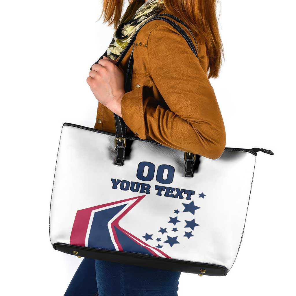 Custom USA Summer Sport 2024 Leather Tote Bag Eiffel Tower 2024 - Wonder Print Shop