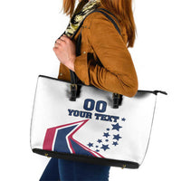 Custom USA Summer Sport 2024 Leather Tote Bag Eiffel Tower 2024 - Wonder Print Shop