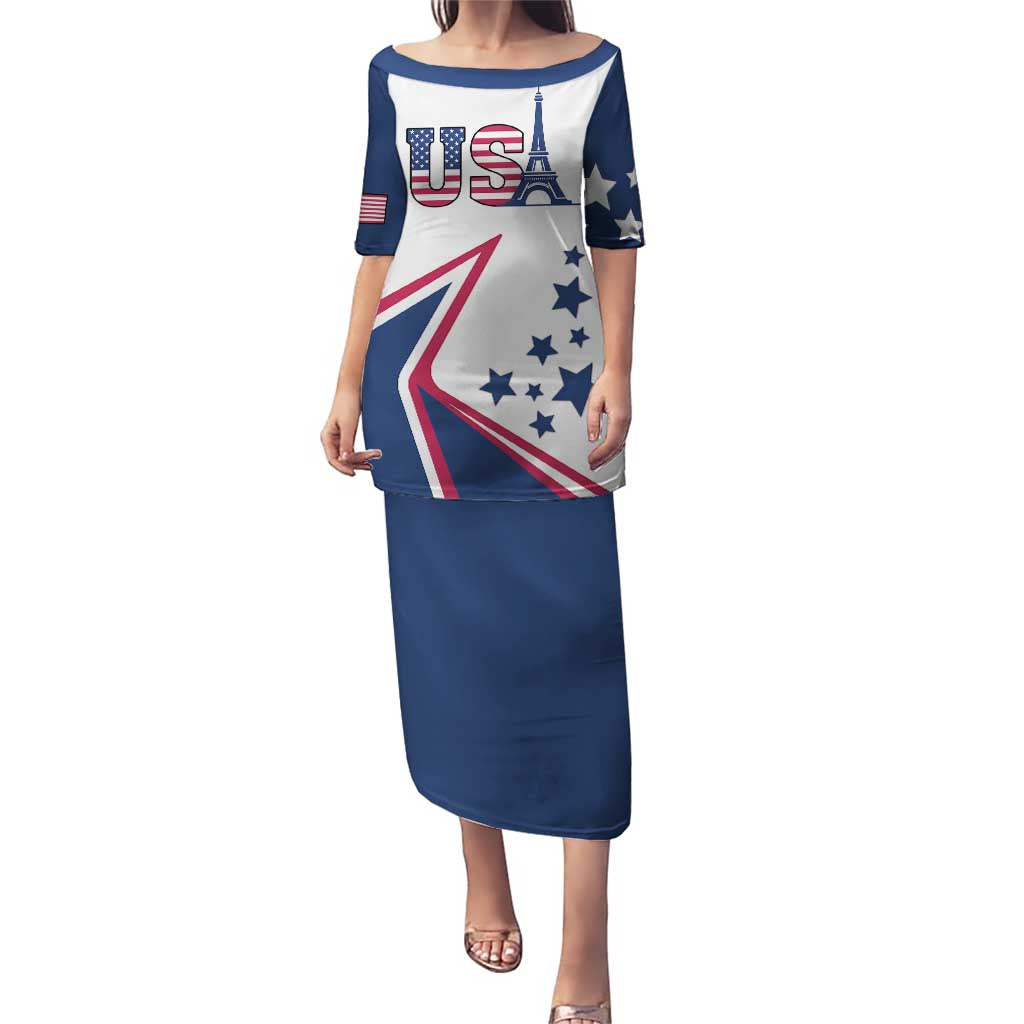 Custom USA Summer Sport 2024 Puletasi Eiffel Tower 2024 - Wonder Print Shop