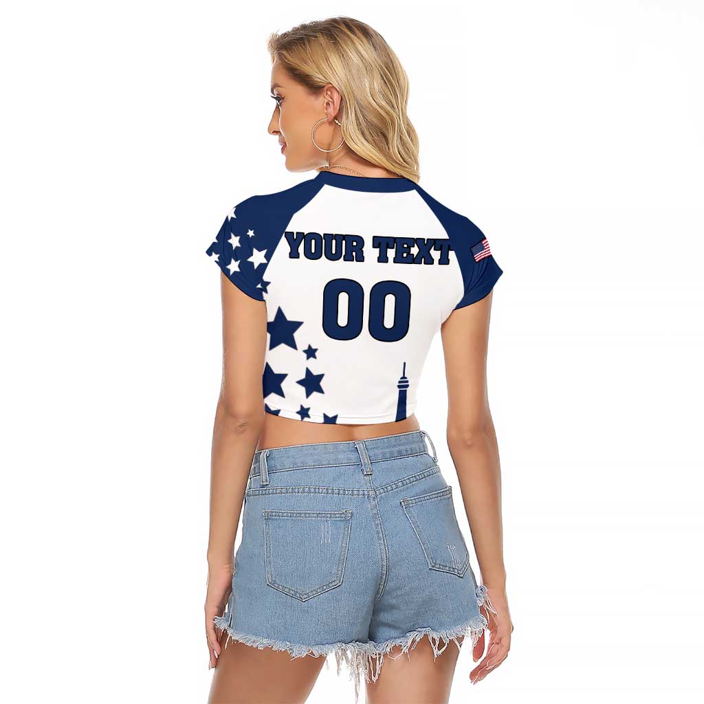 Custom USA Summer Sport 2024 Raglan Cropped T Shirt Eiffel Tower 2024 - Wonder Print Shop