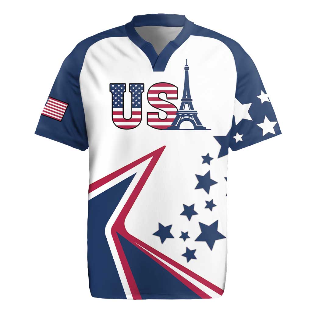 Custom USA Summer Sport 2024 Rugby Jersey Eiffel Tower 2024 - Wonder Print Shop