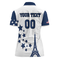 Custom USA Summer Sport 2024 Women Polo Shirt Eiffel Tower 2024 - Wonder Print Shop
