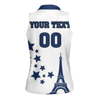 Custom USA Summer Sport 2024 Women Sleeveless Polo Shirt Eiffel Tower 2024 - Wonder Print Shop